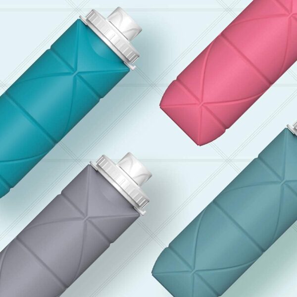 Collapsible Water Bottles Cups Leakproof Valve Reusable BPA Free Silicone Foldable Travel Water Bottle - Image 2