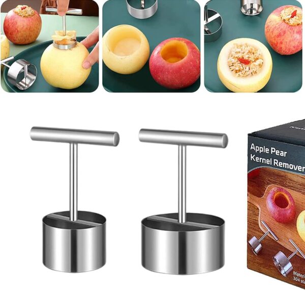 Apple Corer Tool - 304 Stainless Steel Multifunction Apple Pear Core Separator Kitchen Tool