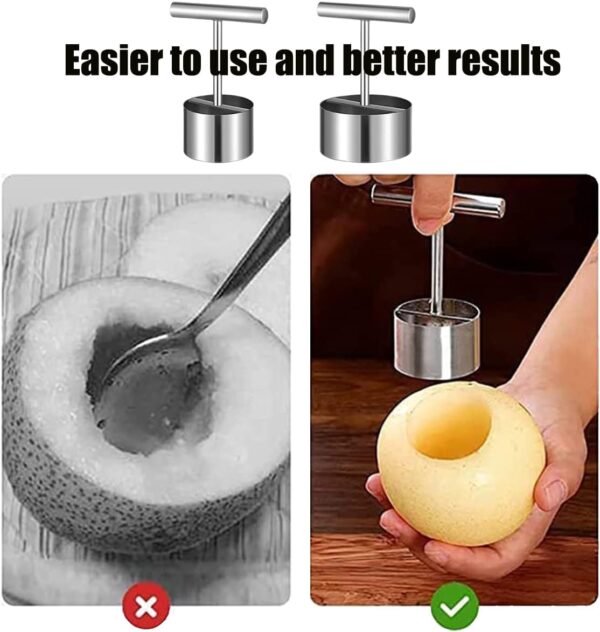 Apple Corer Tool - 304 Stainless Steel Multifunction Apple Pear Core Separator Kitchen Tool - Image 2