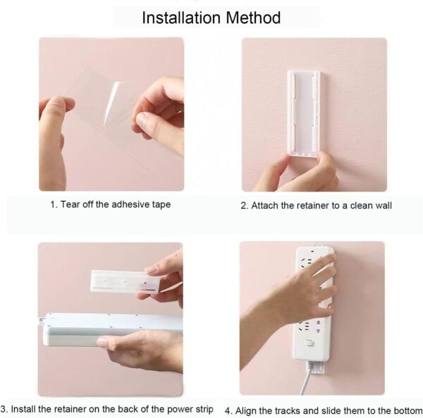 8 Pcs Power Strip Holder, Adhesive Punch-Free Socket Self Desktop Fixer, Cable Management - Image 6