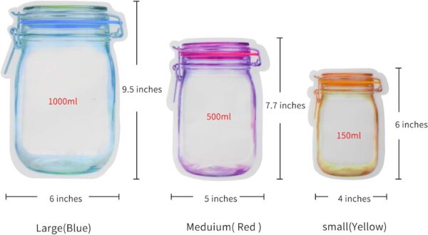 30-Piece Set of Reusable Mason Jar Bottle Zipper Bags - Image 2
