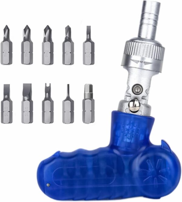 10 IN 1 Ratcheting Multi-Bit Screwdriver Set Magnetic, Adjustable