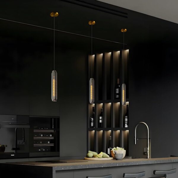 Modern Black K9 Crystal Pendant Light – 14.95" Hanging Light Fixture for Kitchen Island, Dining Room, or Bedroom - Image 8
