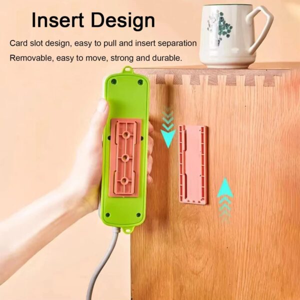 8 Pcs Power Strip Holder, Adhesive Punch-Free Socket Self Desktop Fixer, Cable Management - Image 3