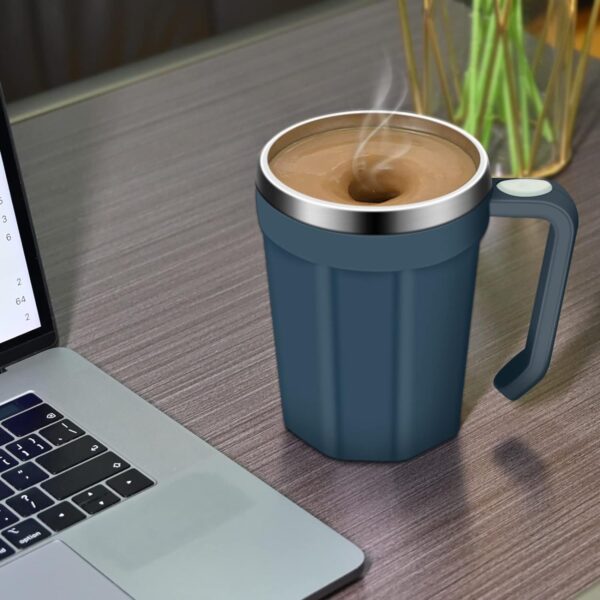 Auto Self Stirring Coffee Mug, 18 oz Automatic Magnetic Electric Mixing Cup Stainless Steel - Image 2