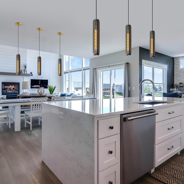 Modern Black K9 Crystal Pendant Light – 14.95" Hanging Light Fixture for Kitchen Island, Dining Room, or Bedroom - Image 2