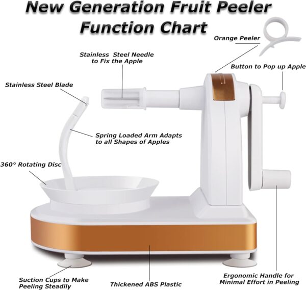 Upgraded Apple Peeler and Corer for Apple Pear Citrus Manual Rotating Kitchen - Image 5