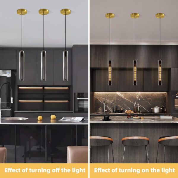 Modern Black K9 Crystal Pendant Light – 14.95" Hanging Light Fixture for Kitchen Island, Dining Room, or Bedroom - Image 5