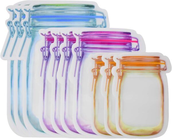 30-Piece Set of Reusable Mason Jar Bottle Zipper Bags