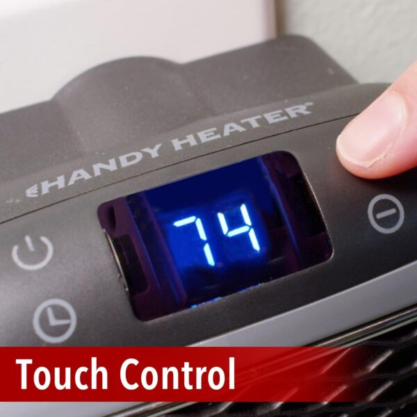 Ontel Handy Heater Turbo 800 Wall Outlet Small Space Heater with Adjustable Thermostat - Image 5