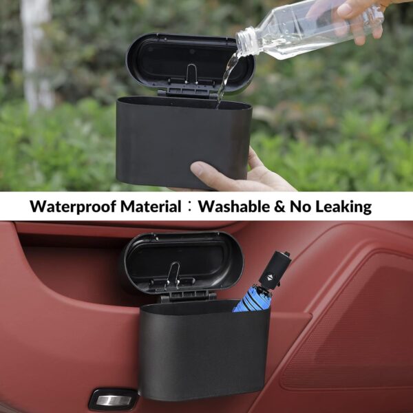 Car Trash Can with Lid,Leakproof Mini Vehicle Trash Bin with 20 Pcs Car Trash Bags - Image 4
