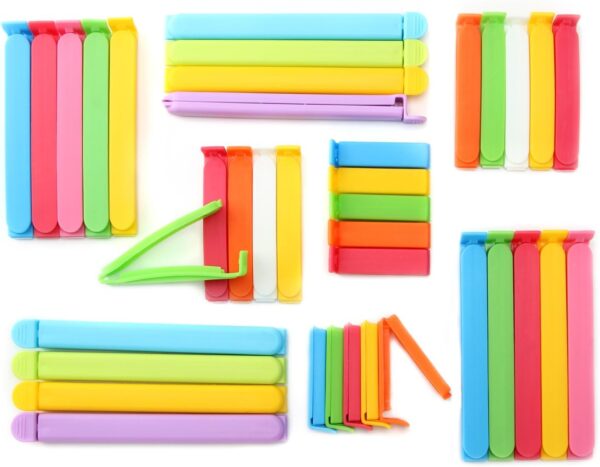Set of 38 Plastic Chip Clips Bag Sealing Clips for Food and Snack Storage (2.3 in, 3.6 in, 5 in, 6.3 in)