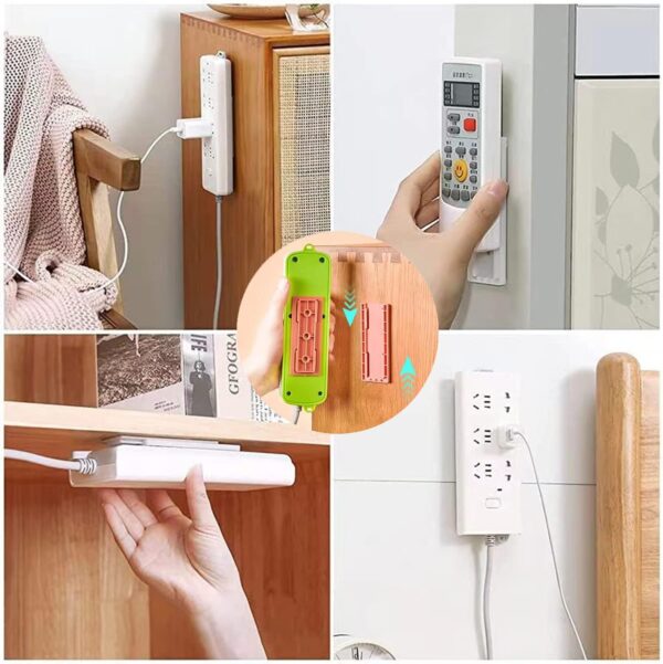 8 Pcs Power Strip Holder, Adhesive Punch-Free Socket Self Desktop Fixer, Cable Management - Image 4