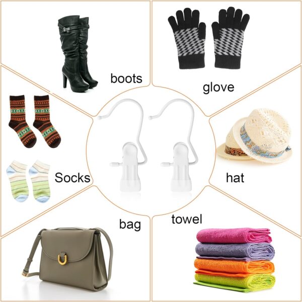Boot Hanger for Closet, Laundry Hooks with Clips, Boot Holder, Hanging Clips - Image 2