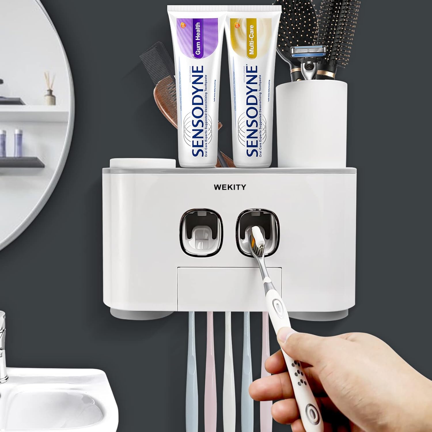 wall mounted toothbrush holder